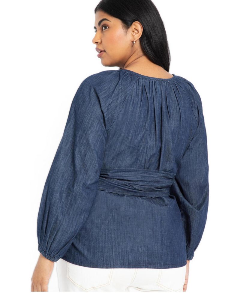 Women's Dramatic Faux Wrap Top