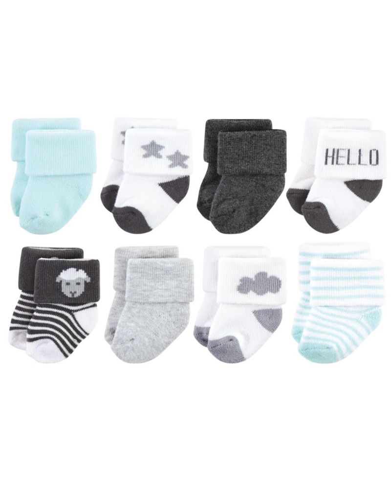 Baby Boys Hudson Unisex Plush Terry 8-Pair Socks