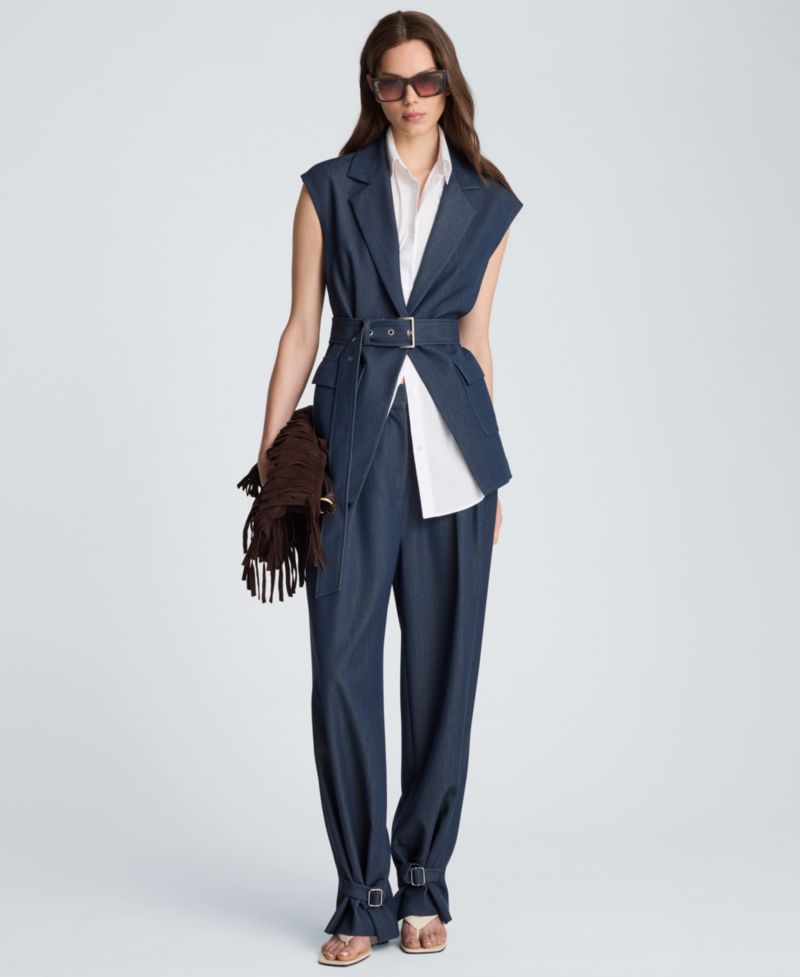 Women's High-Rise Belted Cuff Pants
