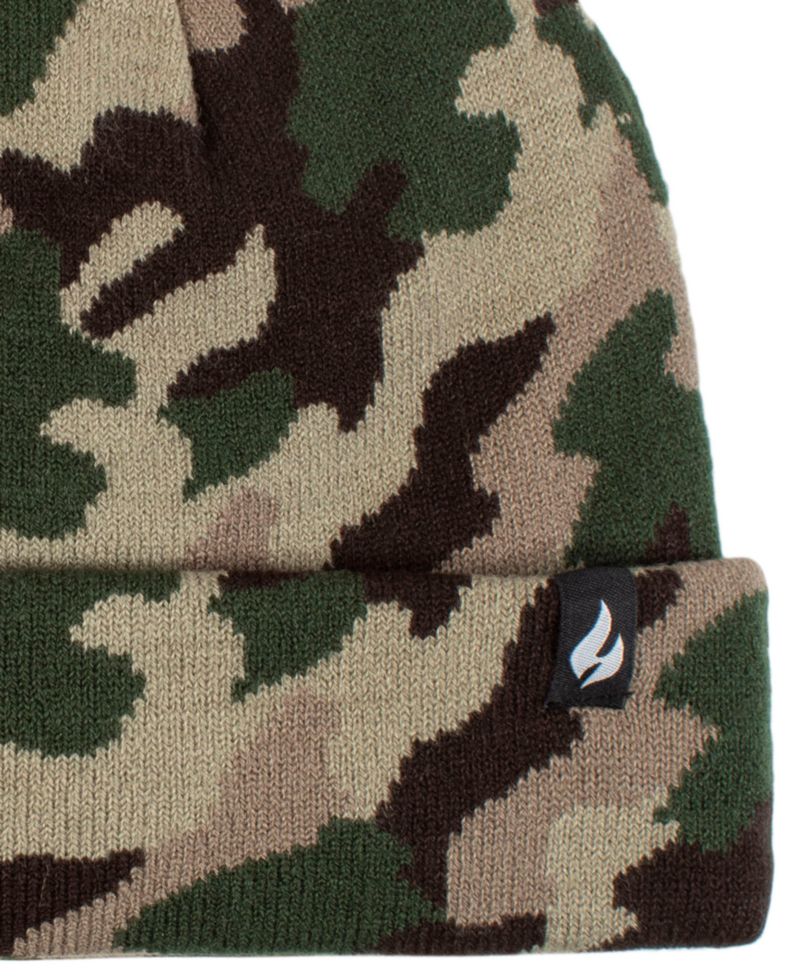 Boys' 8-16 Gavin Camouflage Knit Roll Up Hat