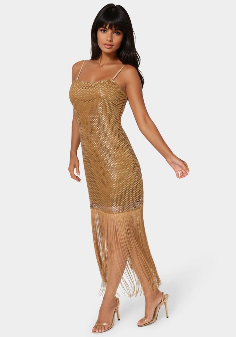 Women's Sequin Crochet Fringe Dress