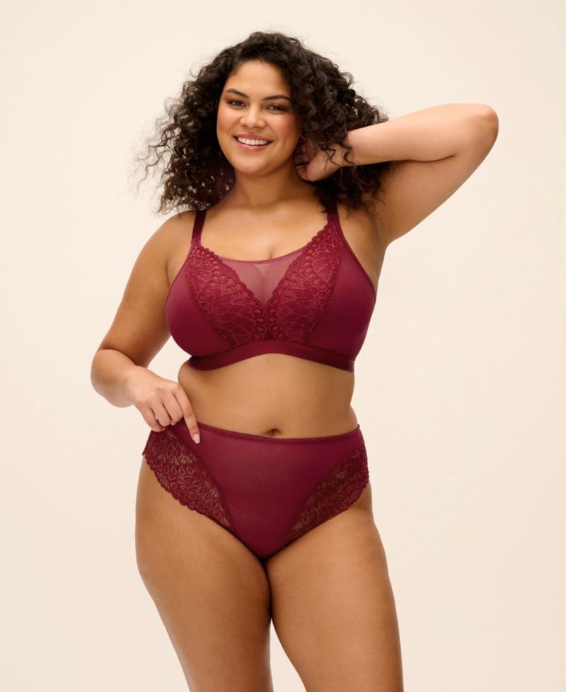 Plus Size Tiernie Wireless Unlined Lace Bralette, EL303317