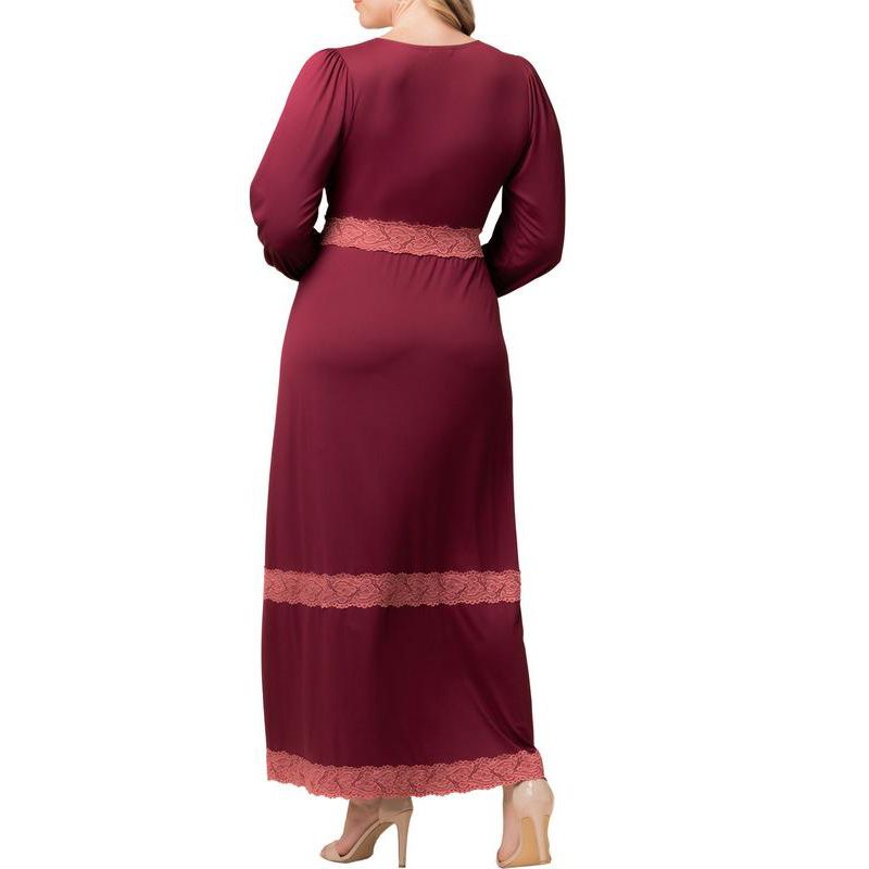 Women's Plus Size Lara Lace Trim Long Dress