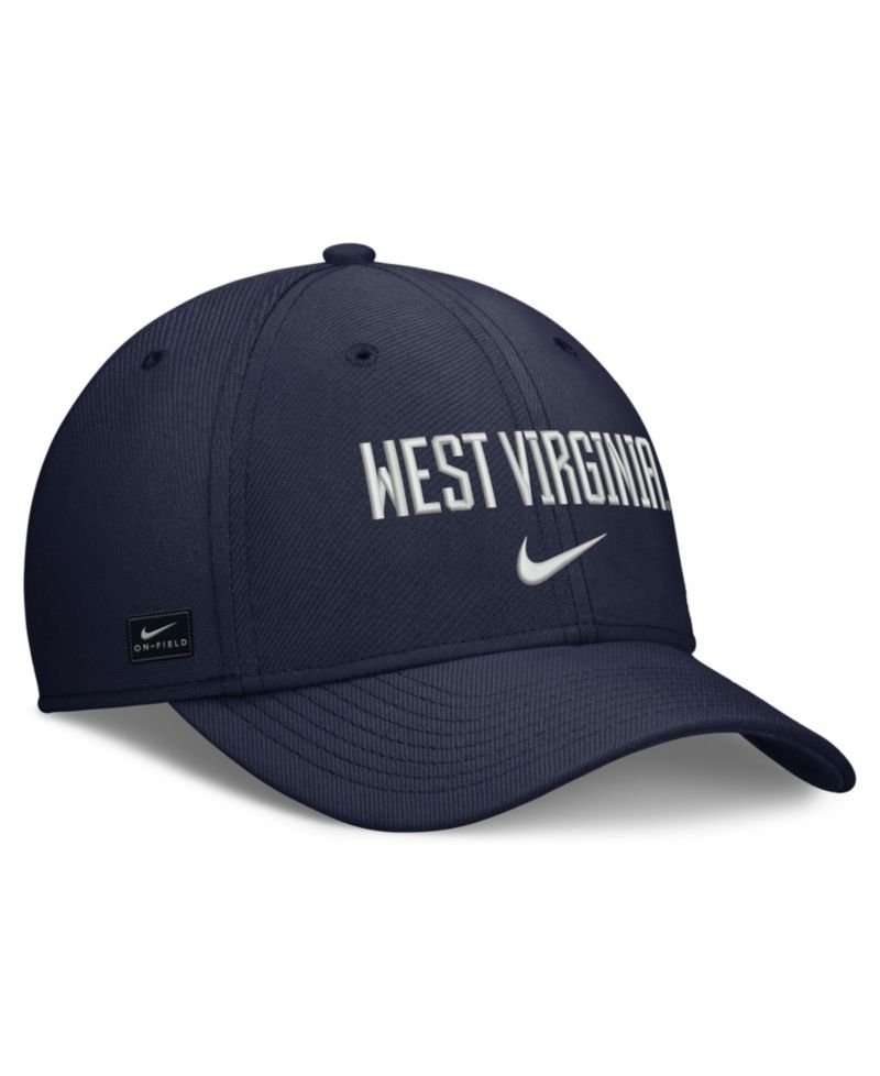 Men's Navy West Virginia Mountaineers Rise On-Field Swoosh Flex Dri-FIT Flex Hat