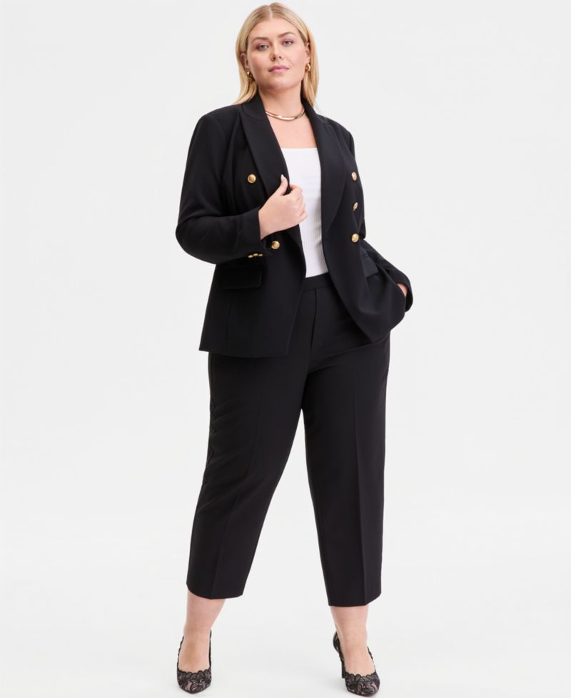 Plus Cropped Pull-On Pants