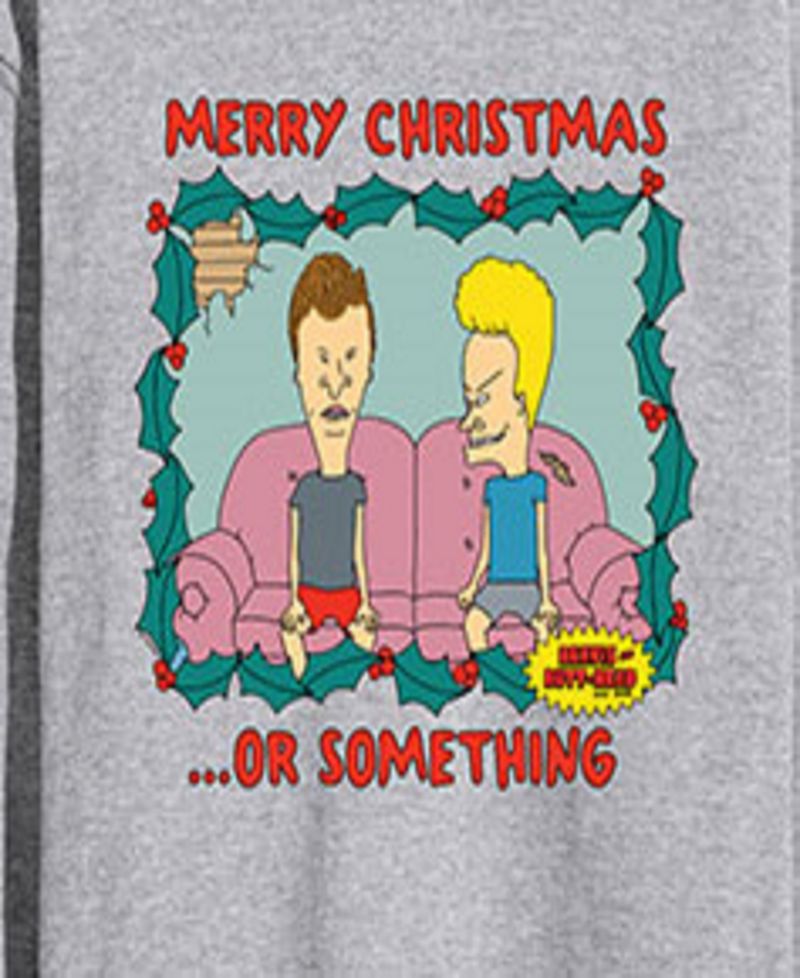 Men's Beavis and Butthead Merry Christmas Long Sleeve Fleece
