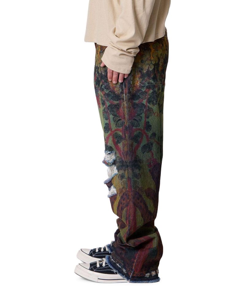 Men's Ultra Baggy Leopard Denim Jeans