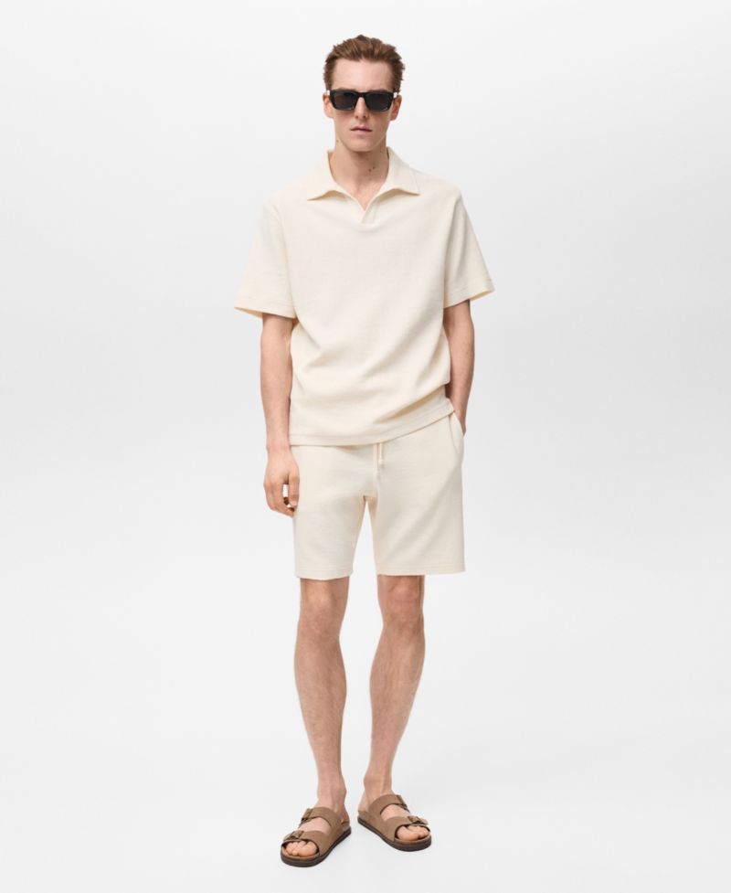 Men's Regular-Fit Textured Polo Shirt