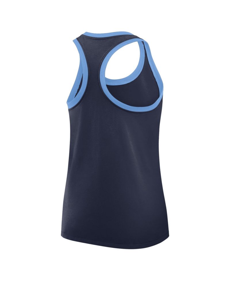 Women's Jordan Navy North Carolina Tar Heels Uni Name Tri-Blend Dri-FIT Racerback Tank Top