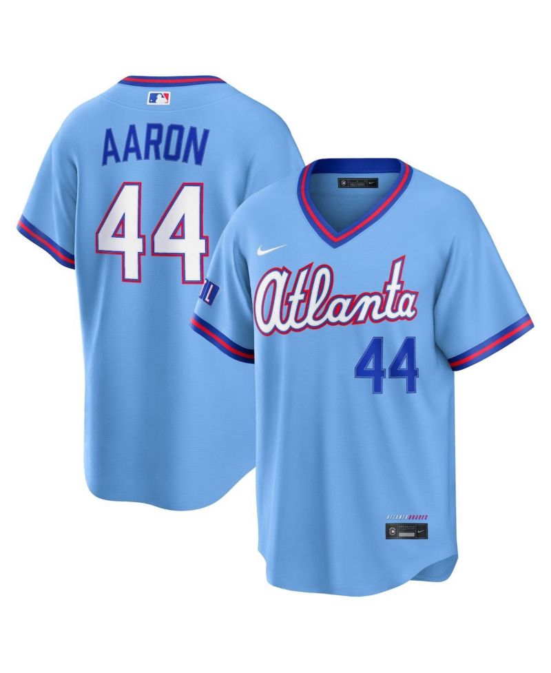Men's Hank Aaron Powder Blue Atlanta Braves 2026 City Connect Stadium Jersey