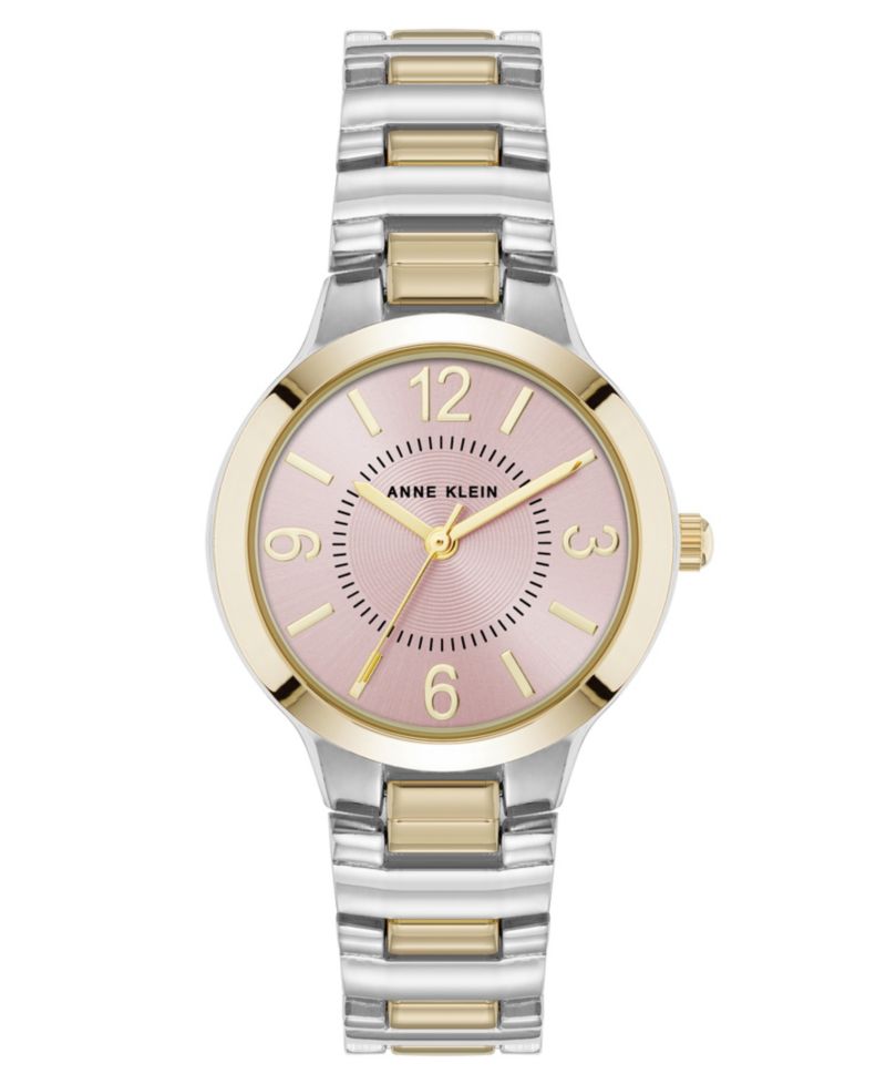 Women's Quartz Essential Round Two-Tone Metal Alloy and Pink Dial Watch, 32mm