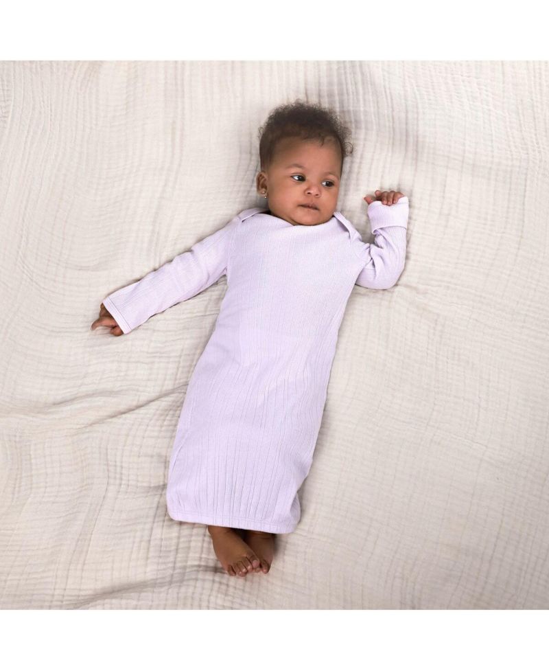 Baby Girls 3-Pack Lap Shoulder Gowns,Dot/Orchid Hus, 0-3 Months