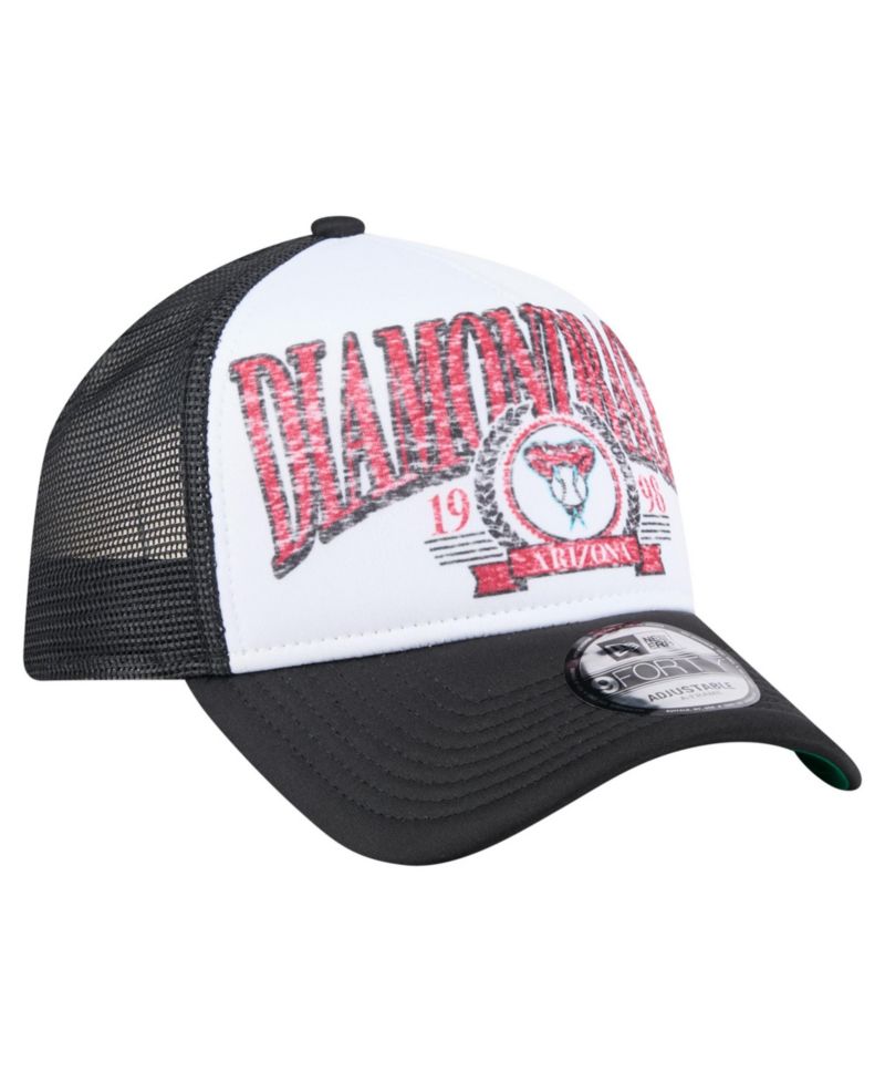 Men's Black Arizona Diamondbacks Distressed 9FORTY A-Frame Adjustable Trucker Hat
