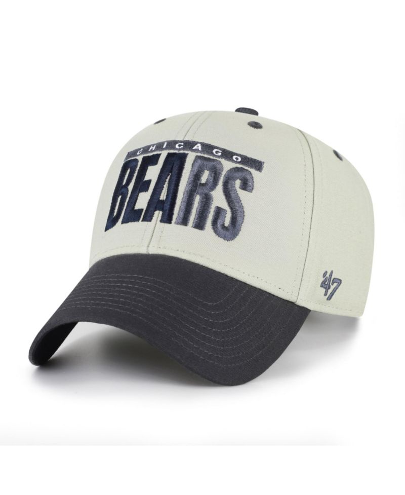 Men's '47 Gray/Black Chicago Bears Half Block Text MVP Adjustable Hat