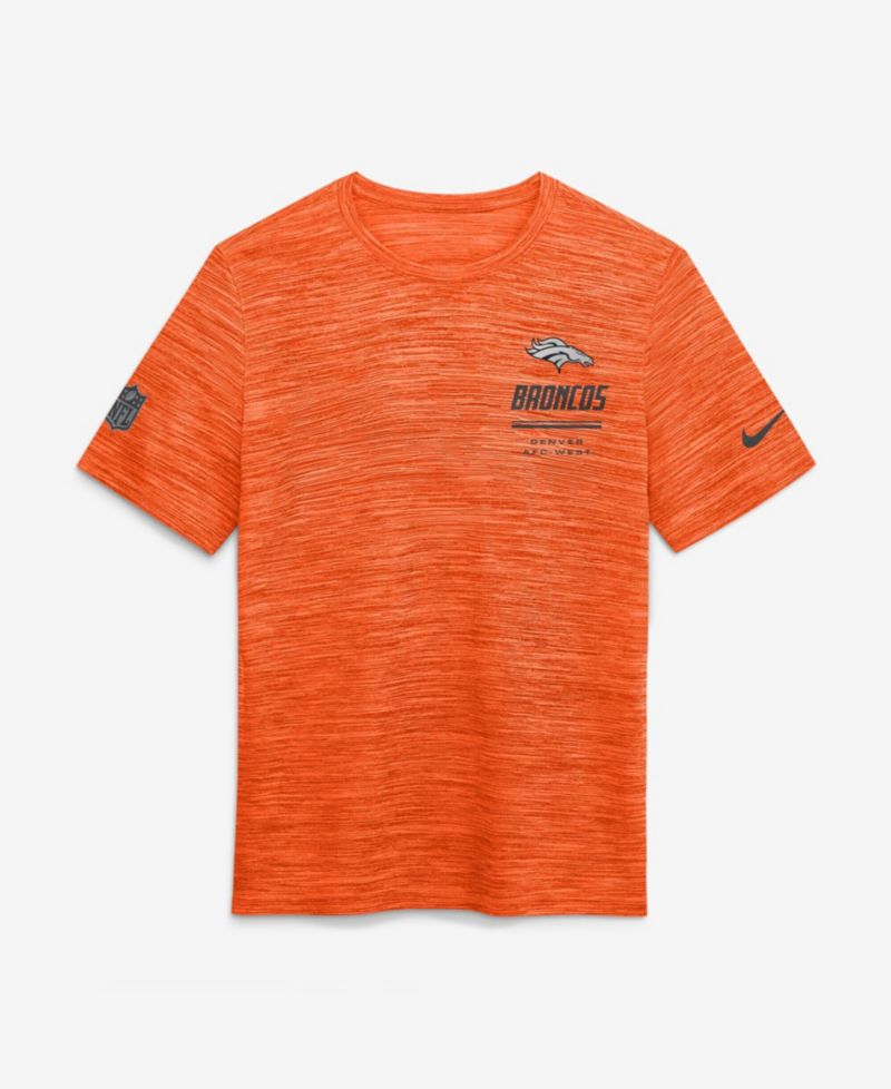 Men's Orange Denver Broncos Sideline Double Covered Dri-FIT Velocity T-Shirt