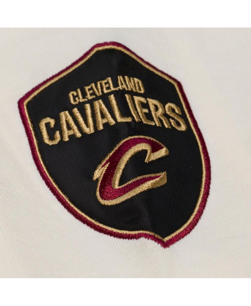 Men's Cream Cleveland Cavaliers Hardwood Classics Chainstitch Premium T-Shirt