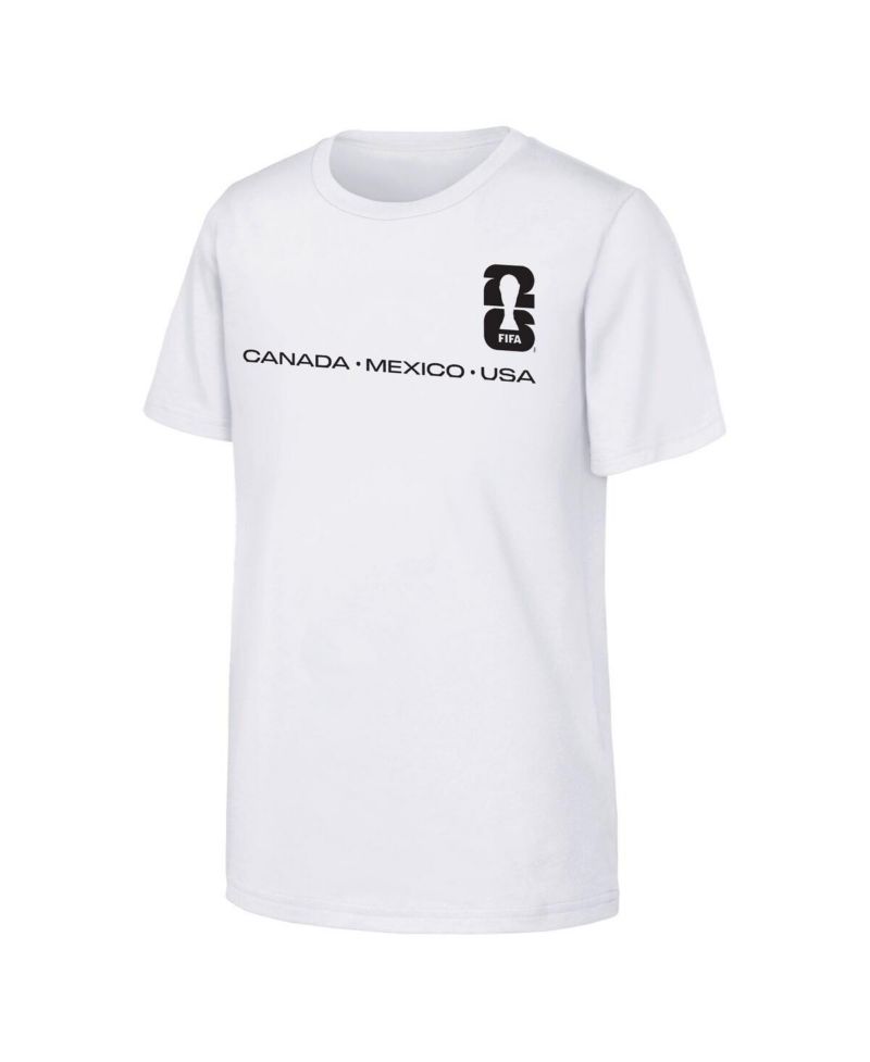 Big Boys and Girls White FIFA World Cup 2026 Graphic T-Shirt