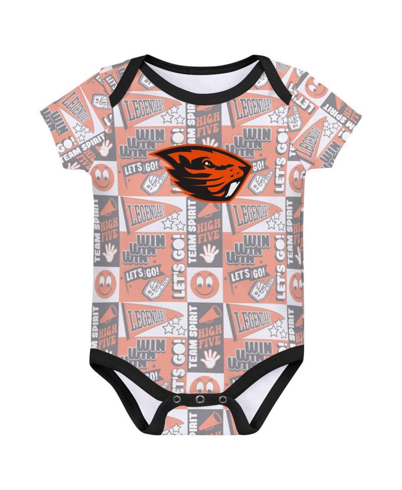 Newborn Black Oregon State Beavers Sunday Comics Bodysuit 3-Pack