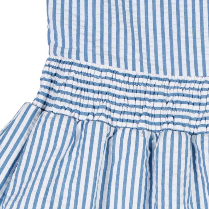 Baby Girl Plaid Seersucker Dress And Bloomer With Flowers