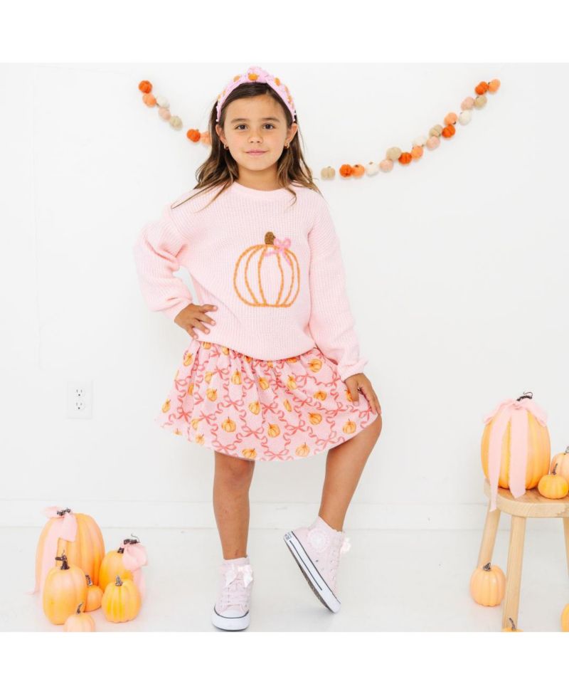 Little and Big Girls Pumpkin Trellis Tutu Skirt