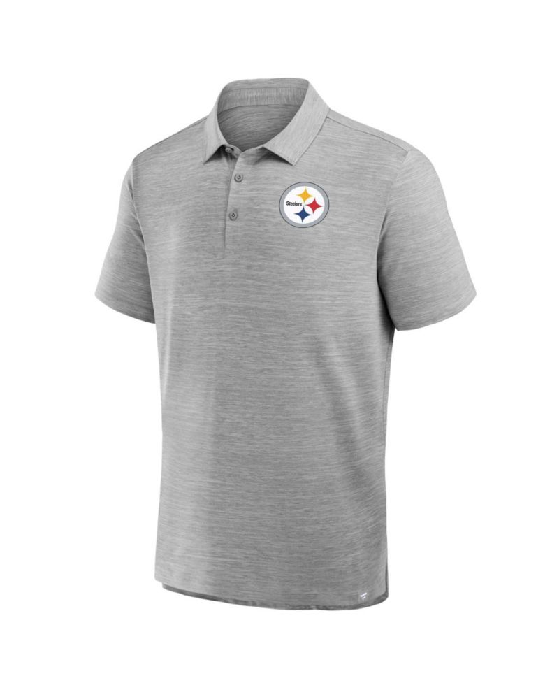 Men's Heather Gray Pittsburgh Steelers Clutch Polo Shirt