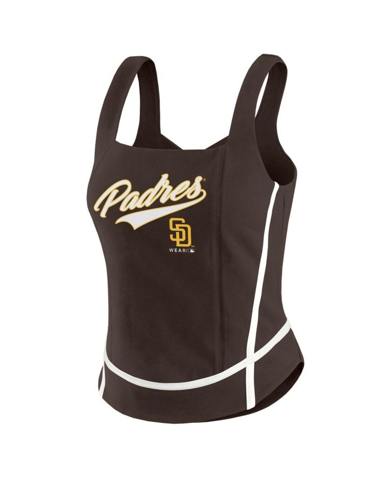 Women's Brown San Diego Padres Square Neck Tank Top