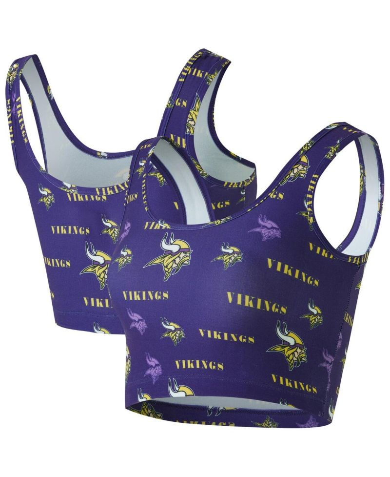Women's Purple Minnesota Vikings Mosaic Allover Print Bralette
