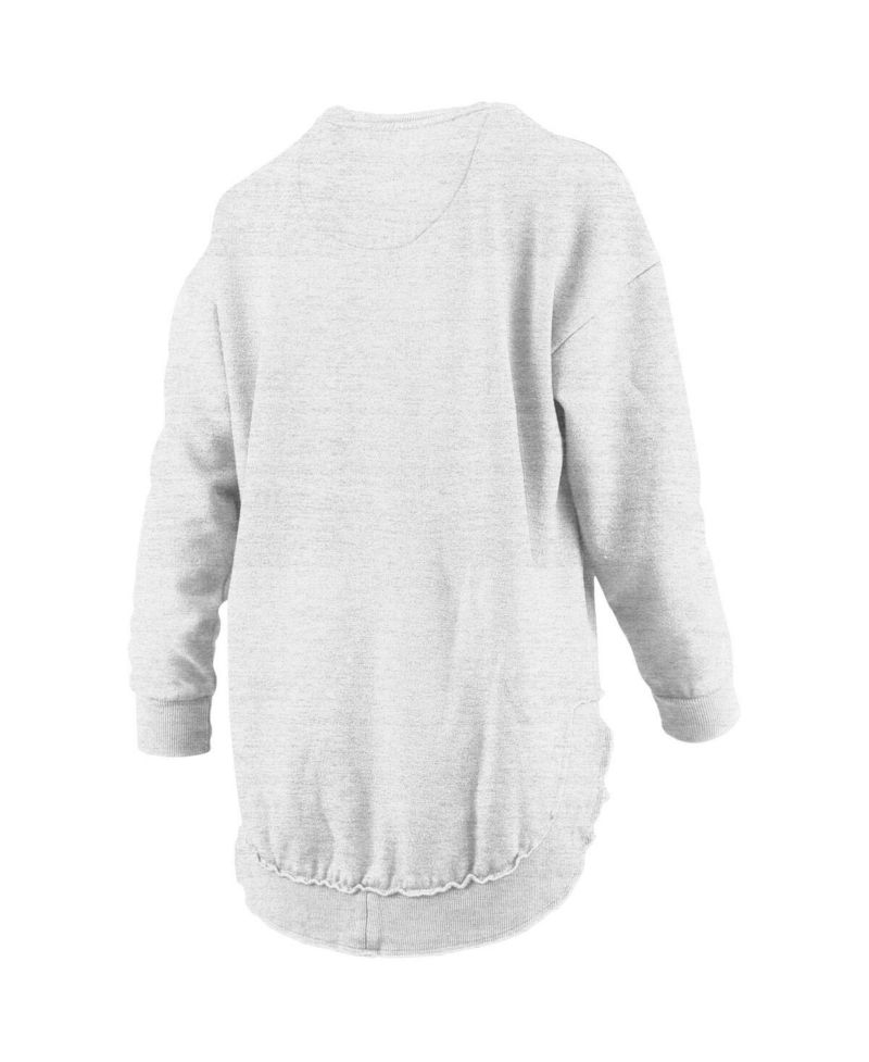 Women's Heather Gray Michigan Wolverines Field Day M&eacute;lange Poncho Pullover Sweatshirt