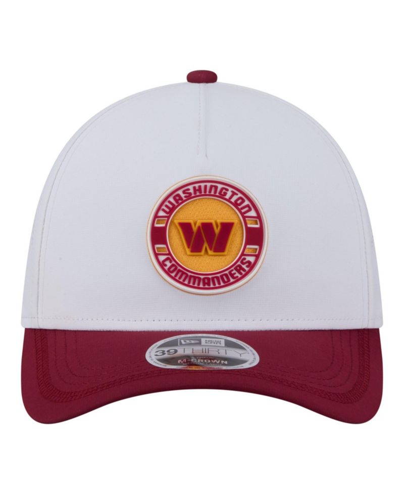 Men's Gray/Burgundy Washington Commanders Patch 39THIRTY A-Frame M-Crown Perforated Flex Hat