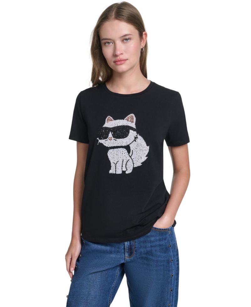 Women's Sequin Choupette Crewneck T-Shirt