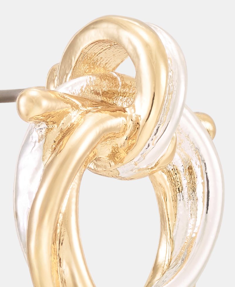 Two-Tone Twisted Doorknocker Earrings