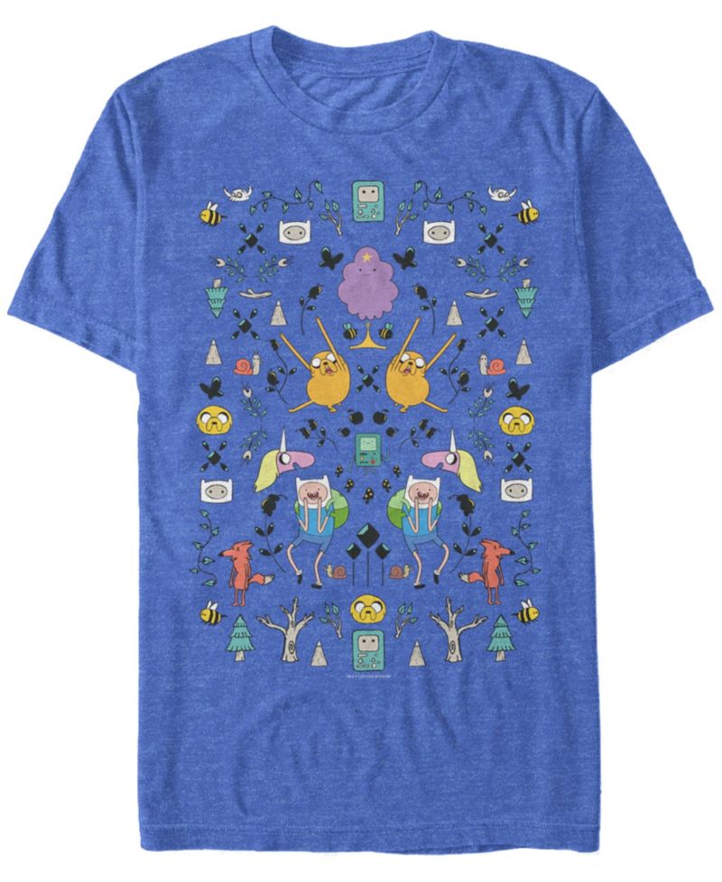 Men's Adventure Time Mirrored Icons Short Sleeve T- shirt