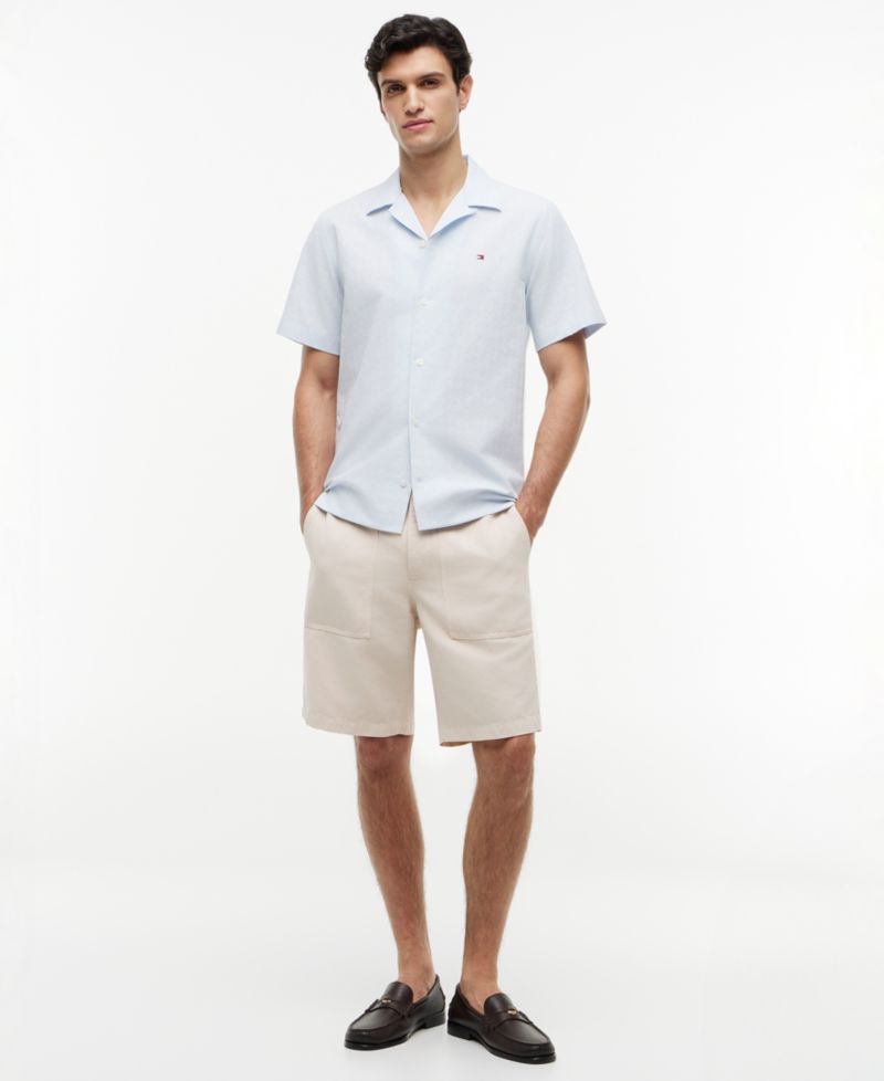 Men's Cotton Linen Dobby Shirt