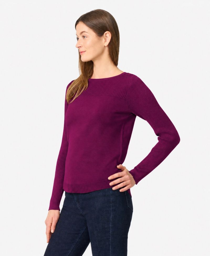 Women's Boat Neck Long-Sleeve Sweater