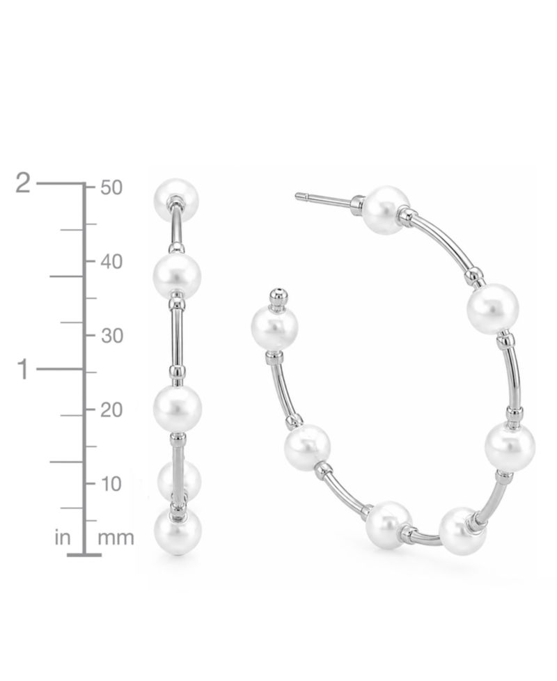 Imitation Pearl C Hoop Earring