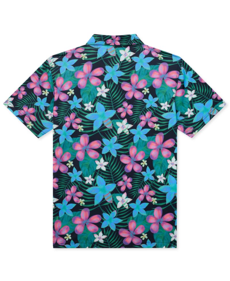 Men's Cosmoblossom Stretch Floral-Print Polo Shirt