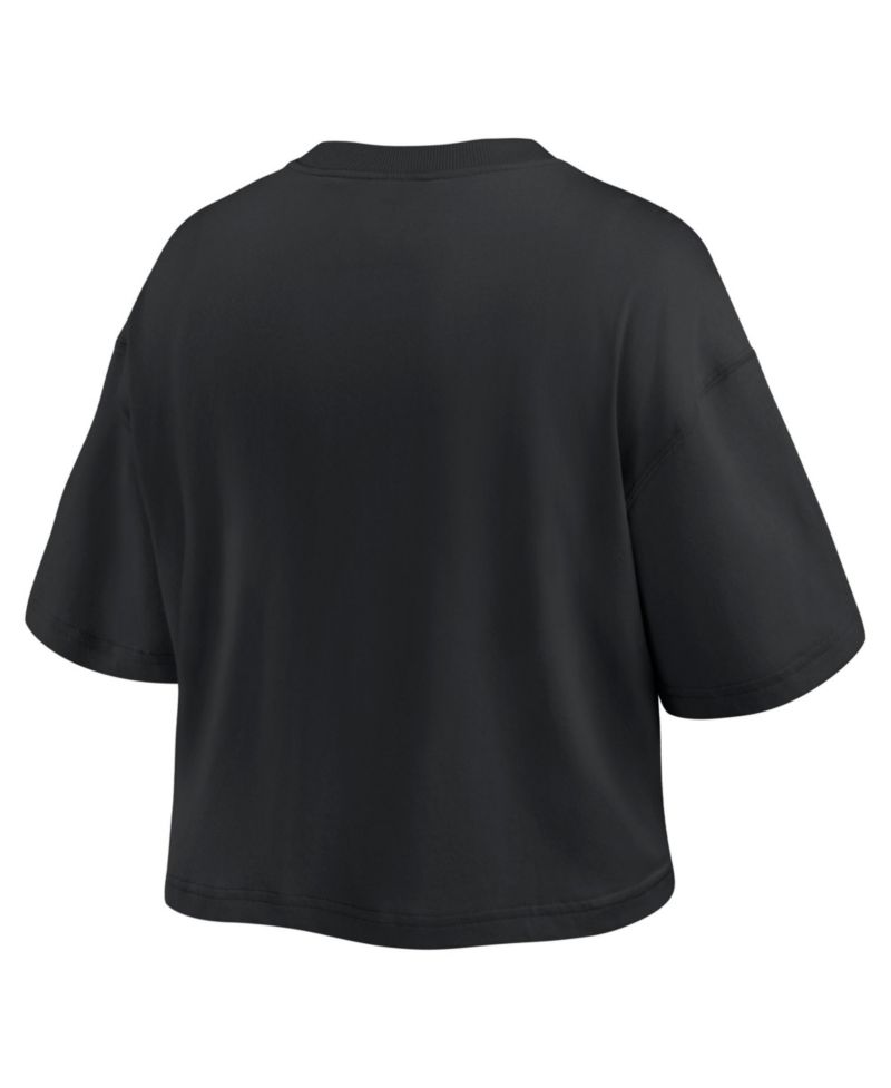 Women's Philadelphia Phillies Blackout Wave Cropped Short-Sleeve T-Shirt