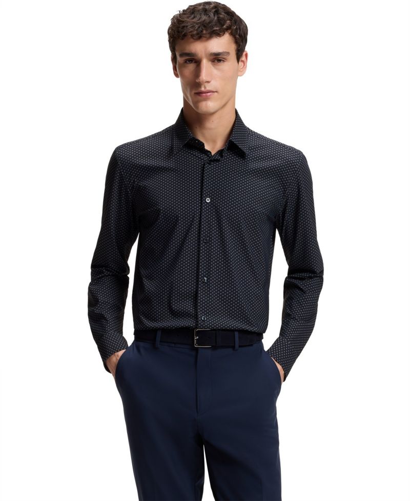 Men's Performance-Stretch Jersey Dress Shirt