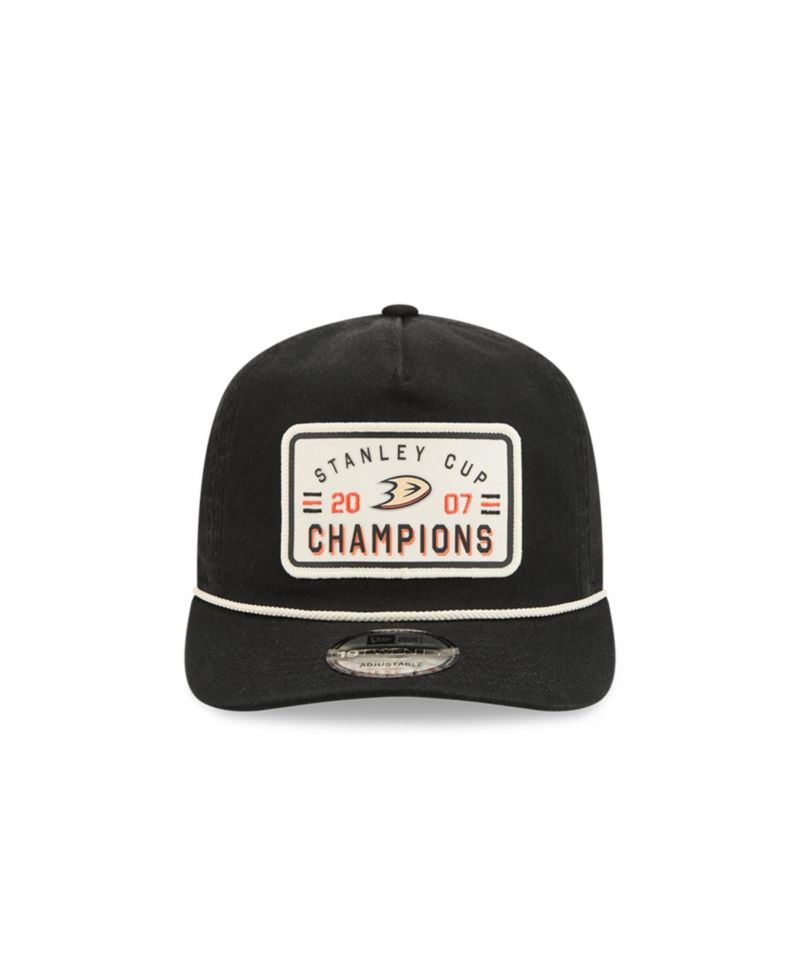 Men's Black Anaheim Ducks Throwback Stanley Cup Champions Side Patch 19TWENTY Adjustable Hat
