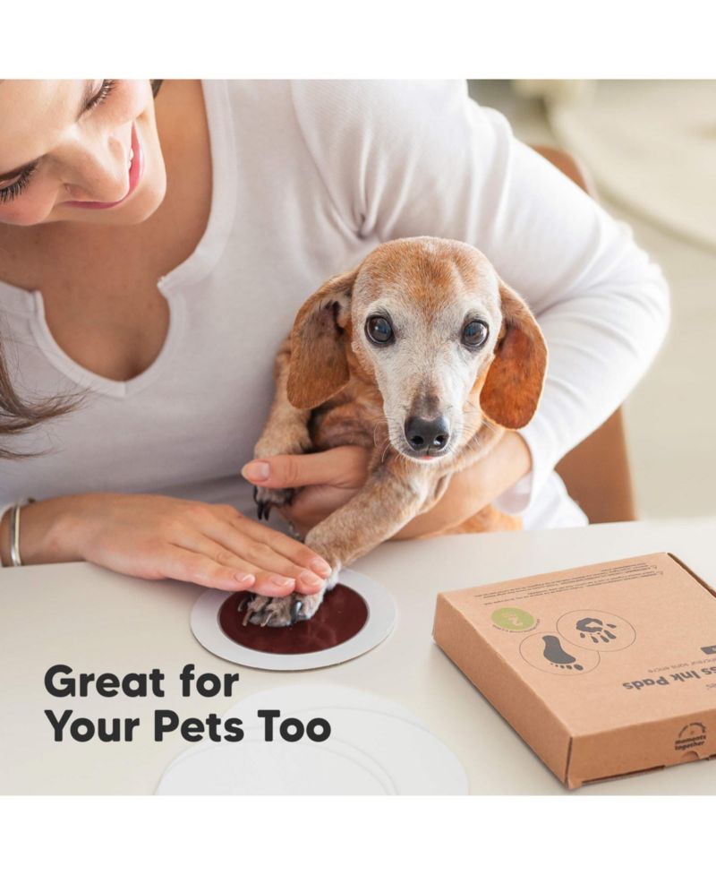 2pk Round Inkless Ink Pad for Baby Hand and Footprint Kit, Clean Touch Dog Paw, Dog Nose Print Kit, Baby & Pet Safe