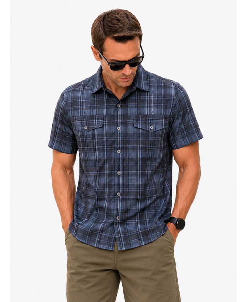 Men's Seaside Plaid Short-Sleeve Regular-Fit Shirt