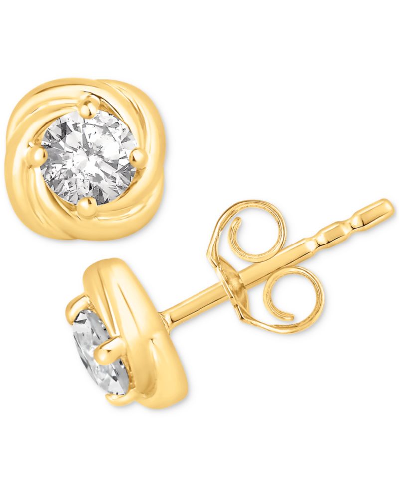 Diamond Love Knot Stud Earrings (1/2 ct. t.w) in 14k Gold