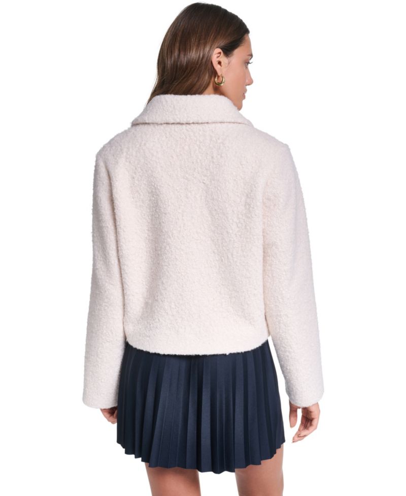 Women's Laydown Collar Cropped Boucl&eacute; Work Jacket