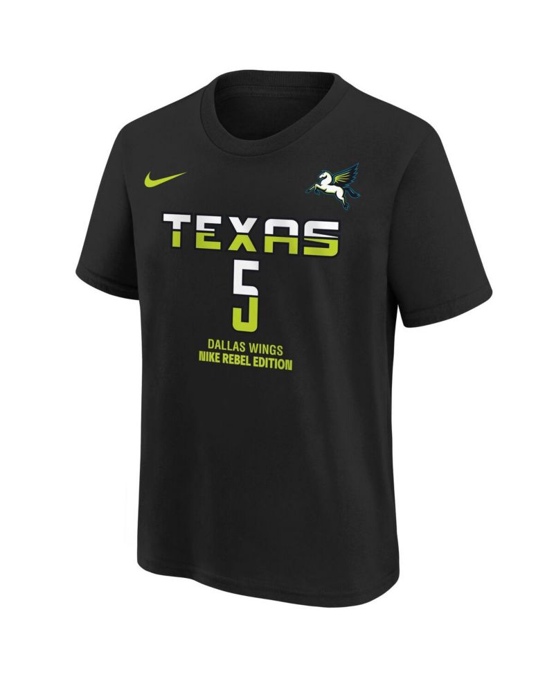 Big Boys and Girls Paige Bueckers Black Dallas Wings 2025 WNBA Draft Rebel Name & Number T-Shirt
