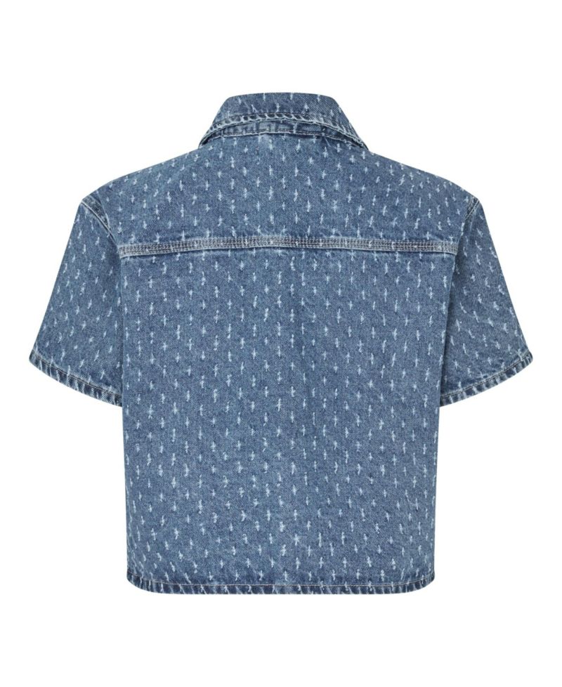 Women's Cropped Collared Snap-Front Shacket