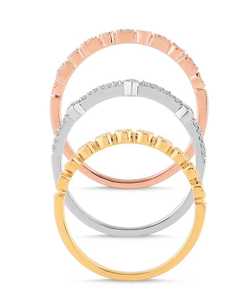 3-Pc. Set Diamond Stacking Rings (3/8 ct. t.w.) in 14k Gold, White Gold & Rose Gold