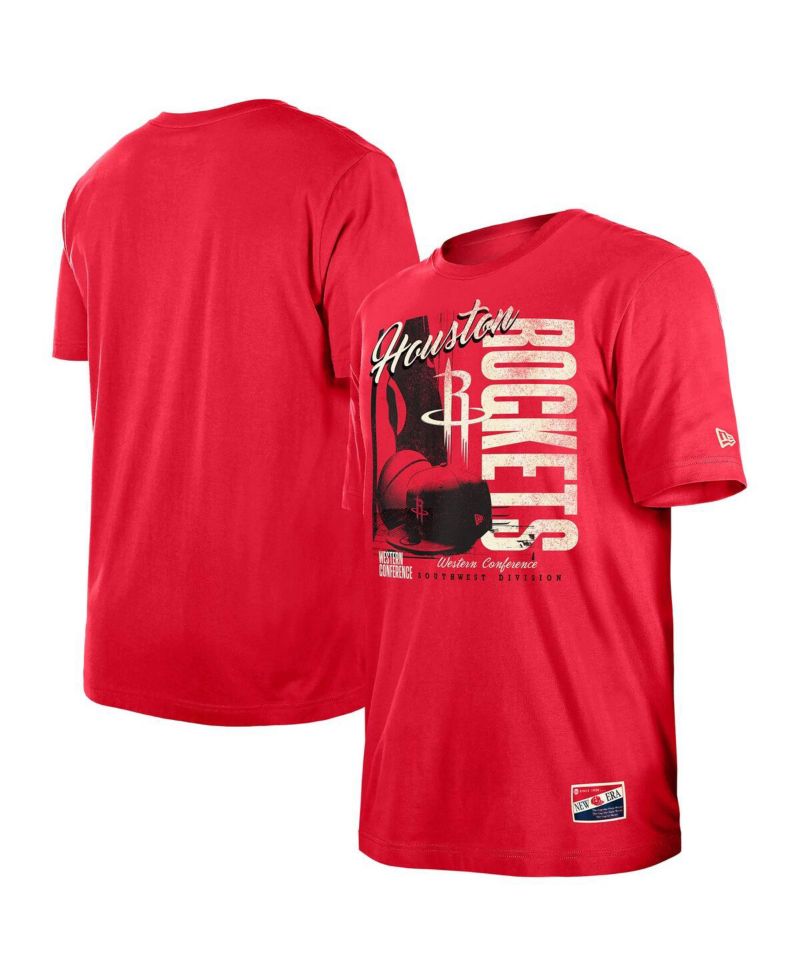 Men's Red Houston Rockets Distressed Throwback Vintage Color Pack T-Shirt