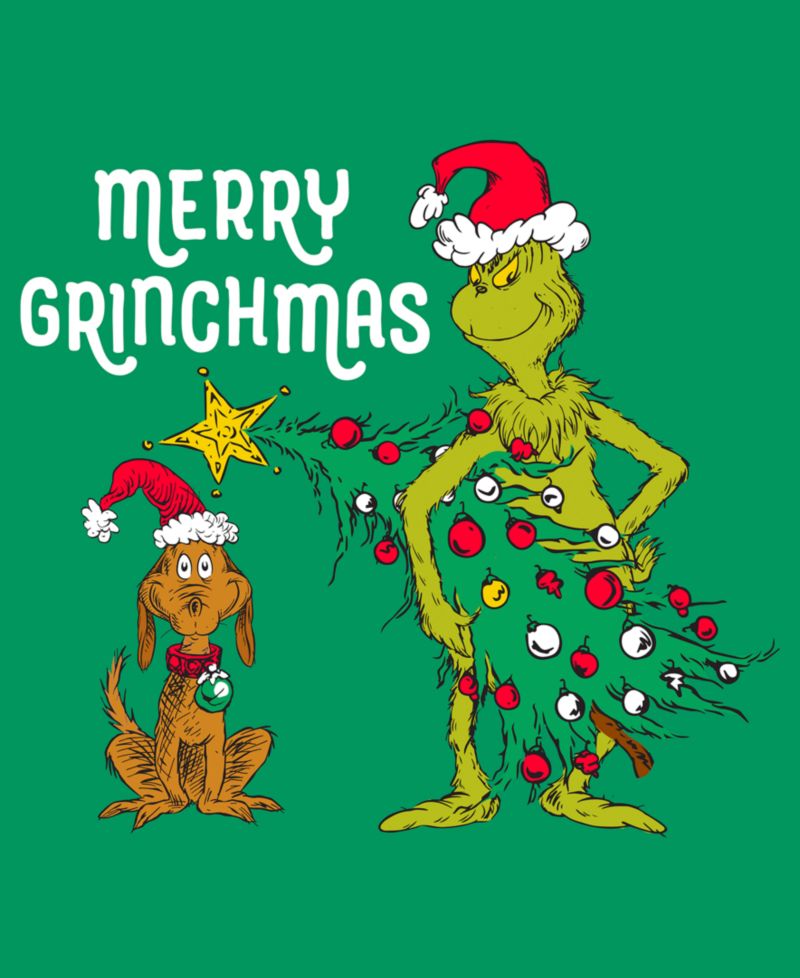 Men's Merry Grinchmas Grinch and Max Christmas Graphic T-Shirt
