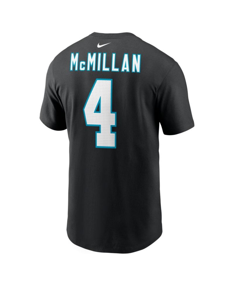 Men's Tetairoa McMillan Black Carolina Panthers Name & Number T-Shirt