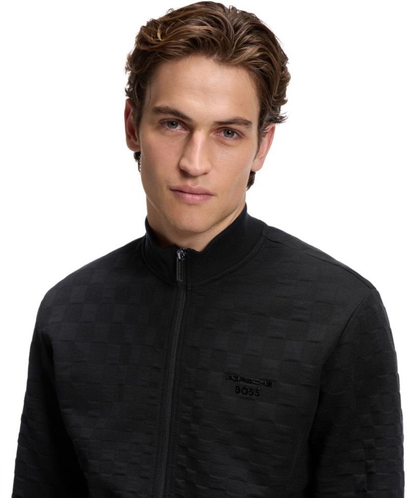 BOSS by x Porsche Men's Regular-Fit Check Jacquard Sweatshirt